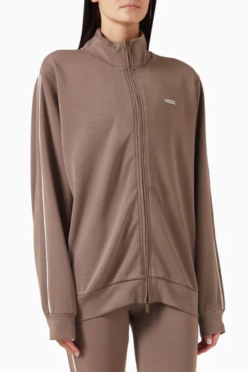 Contrast Panel Track Jacket in Scuba Soft
