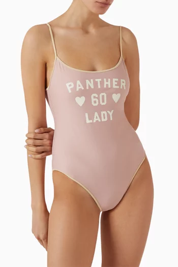 لباس سباحة قطعة واحدة بطبعة ليكرا