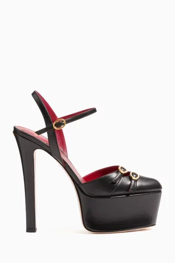 Crasher 145 Platform Pumps in Kidskin Leather