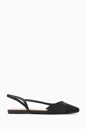 حذاء باليرينا مارسي بكعب مسطح وسير خلفي جلد