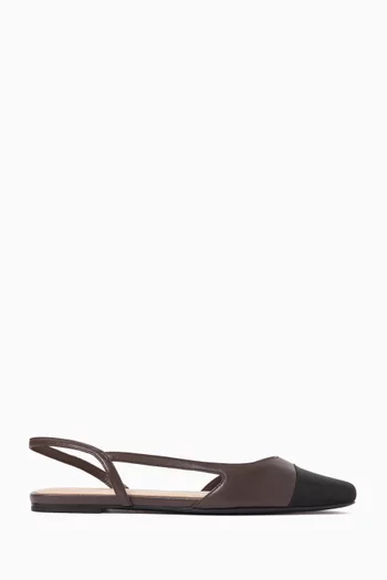 حذاء باليرينا مارسي بكعب مسطح وسير خلفي جلد