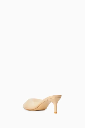 Asmae 55 Mule Sandals in PVC & Metallic Leather