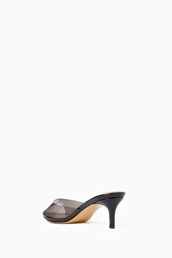 Asmae 55 Mule Sandals in PVC & Leather