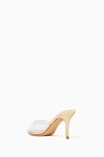 Sizy 70 Mule Sandals in PVC & Metallic Leather