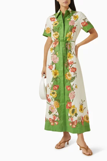 Wren Belted Shirtdress in Linen