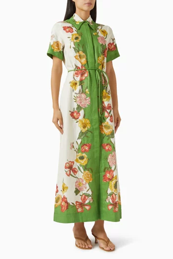 Wren Belted Shirtdress in Linen