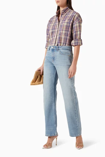 Alida Loose Bowed Jeans in Denim