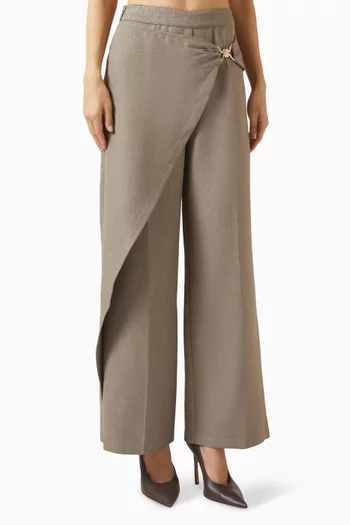 بنطال بيريل بطبقة ملفوفة