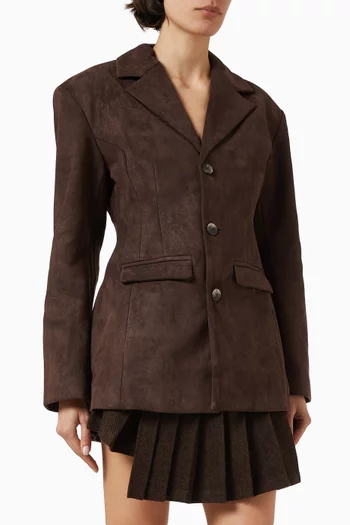 Claire Cinched Blazer in Suede