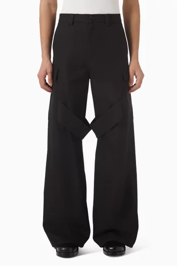 بنطال عملي فضفاض قطن