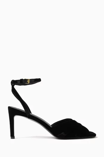 صندل تويست بكعب 80 مم مخمل