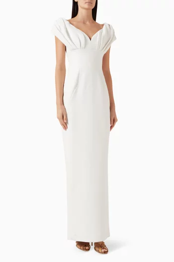 فستان سهرة مايرا بدرابيه كريب