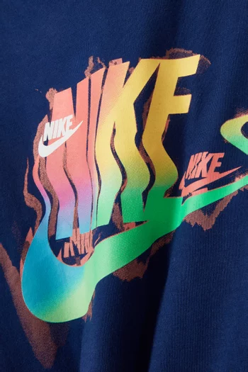 تي شيرت بطبعة شعار الماركة قطن