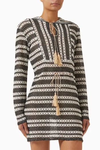 Monogram Hooded Tunic in Crochet