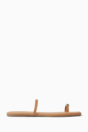 Collette Flat Slides in Leather