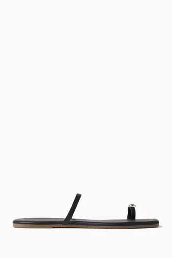 Collette Flat Slides in Leather