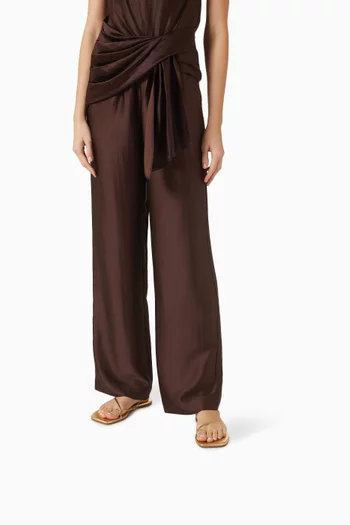 Millie Flat Sandals in Metallic Leather