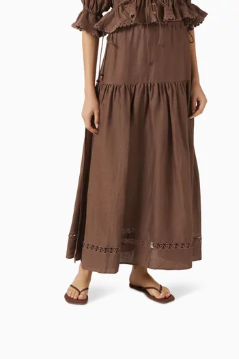 Lily Square-toe Flip-Flops in Suede