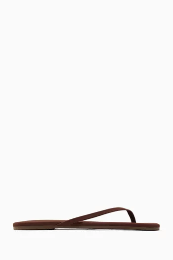 Lily Square-toe Flip-Flops in Suede