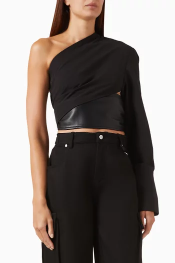 One-shoulder Wrap Top