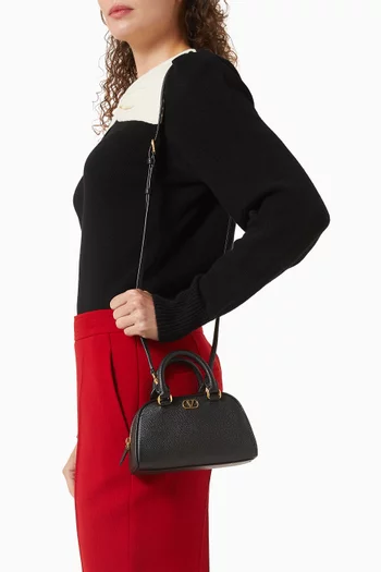 حقيبة بولينغ ميني بشعار الماركة جلد عجل حبيبي