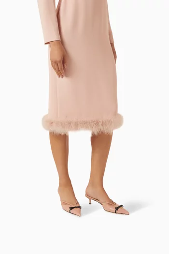 حذاء بيبوينتي مفتوح من الخلف بكعب 45 مم جلد لامع