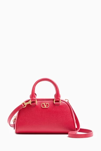 حقيبة بولينغ ميني جلد عجل بارز الملمس