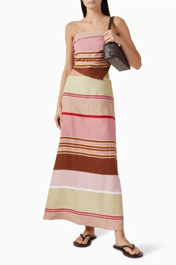 تنورة مارتينا طويلة كتان