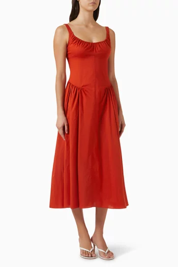 Olas Midi Dress in Cotton