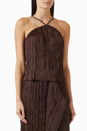 Akari Top in Crinkled Satin