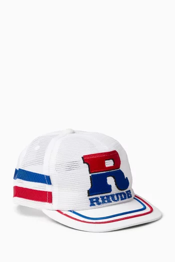 Split Petrol Logo Trucker Hat in Mesh