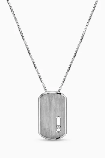 Move Diamond Pendant Necklace in Titanium