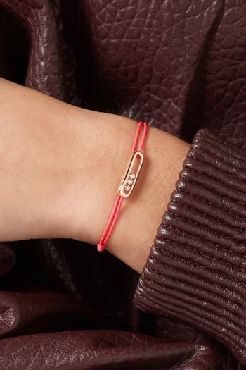 سوار بتصميم خيط مرصع بالماس ذهب وردي عيار 18 من مجموعة كيرز