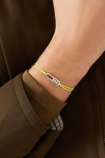 سوار بتصميم خيط مرصع بالماس ذهب أبيض عيار 18 من مجموعة كيرز