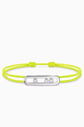 سوار بتصميم خيط مرصع بالماس ذهب أبيض عيار 18 من مجموعة كيرز