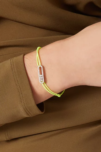 سوار بتصميم خيط مرصع بالماس ذهب أبيض عيار 18 من مجموعة كيرز