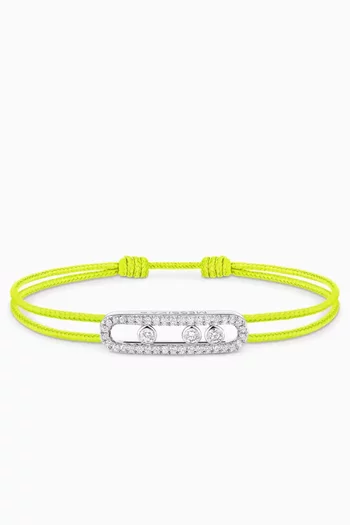 سوار بتصميم خيط مرصع بالماس ذهب أبيض عيار 18 من مجموعة كيرز