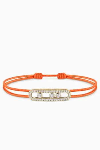 سوار بتصميم خيط مرصع بالماس ذهب أصفر عيار 18 من مجموعة كيرز