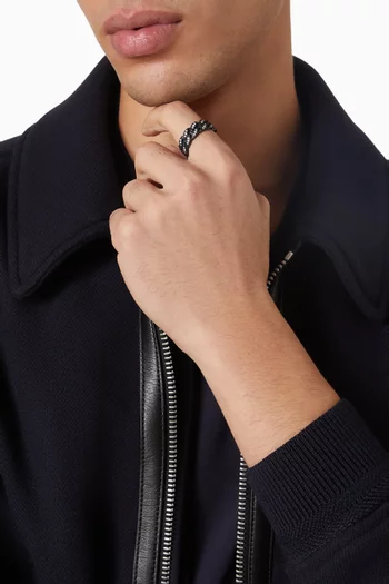 خاتم بتصميم سلسلة بحلقات متصلة تيتانيوم