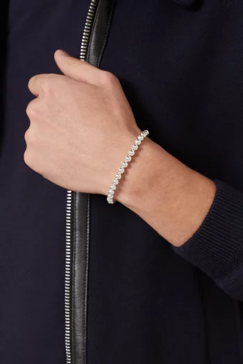 سوار بخرز بتصميم مسبحة فضة إسترلينية