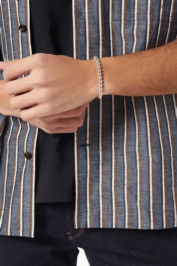 سوار بخرز بتصميم مسبحة فضة إسترلينية