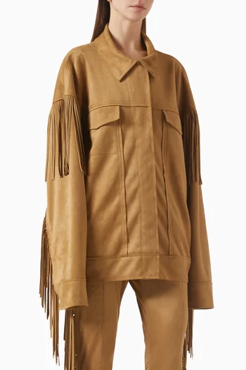 Fringe Oversized Jean Jacket