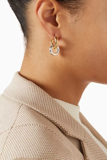Two-tone Earrings in Plated Brass