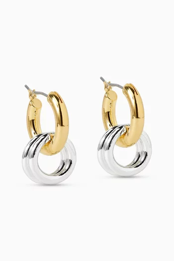 Two-tone Earrings in Plated Brass
