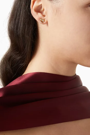 Shell & Star Stud Earrings in Gold-plated Brass