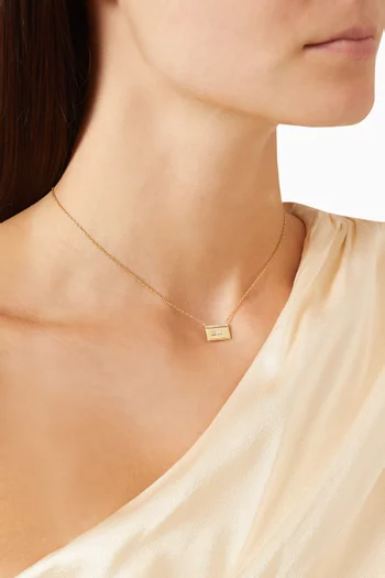 Crystal Pendant Plaque Necklace in Gold Vermeil