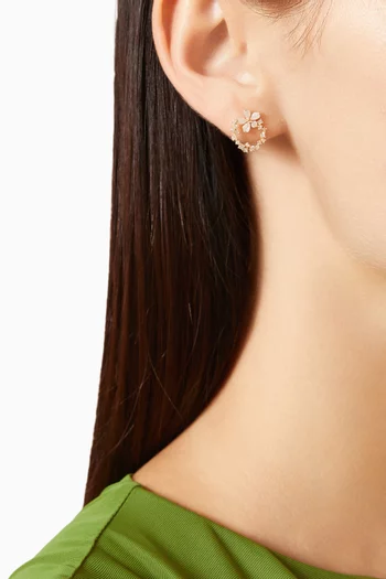 Crystal Wreath Stud Earrings in Gold Vermeil