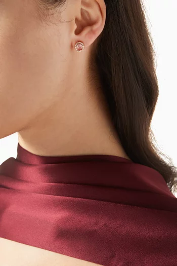 Bezel Set Stud Earrings in Gold-plated Brass