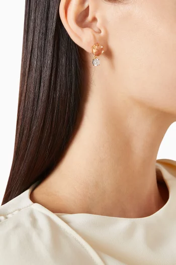 Dangle Earrings in Gold-plated Brass