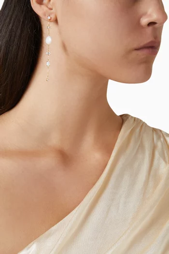 Baroque Pearl Duster Earrings in Gold-plated Brass